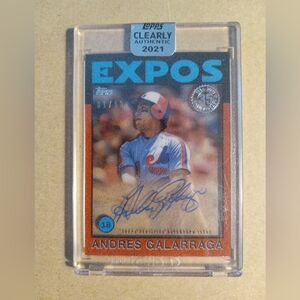 Topps Clearly Authentic 2021 Andres Galarraga Autographed Card # 01/50